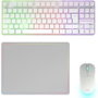 Mars Gaming MCPWTKL Pack Gaming Inalámbrico Blanco (Teclado TKL, Ratón y Alfombrilla)